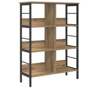 Bibliothèque industrielle - vidaXL - Chêne artisanal - 82x32x112 cm - Bois d'ingénierie - 6 étagères - Grande capacité