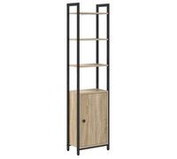 vidaXL Bibliothèque industrielle Chêne Sonoma 40x24x161 cm Bois d'ingénierie 6 étagères 1 porte