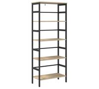 vidaXL Étagère Chêne Sonoma 60 x 29,5 x 149 cm Bois d'ingénierie, Bibliothèque de Bureau à Domicile, unité de Rangement en Acier, étagère Industrielle, Meuble Moderne