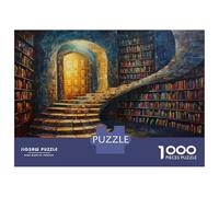 Bibliothèque Jigsaw Puzzles 1000 Pièces pour Adultes, 1000 Pièces Fantastique Littéraire Grands Cadeaux Défi Amateurs De Puzzle De Jouets 70x50cm/1000pcs