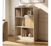 Bibliothèque Karena 112 x 70 x 30 cm blanc crème / effet chêne