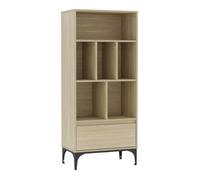 Bibliothèque Kistiandi 137 x 60 x 35 cm effet chêne clair