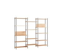 Bibliothèque Large MOEBE, Chêne Haut/ Noir