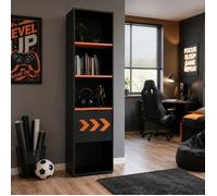 Bibliothèque LEVEL UP 197x52 Noir/Orange