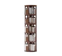 Bibliotheque Livre Tournante, Etagere Livre Rotative à 360°, Bibliothèque avec Rangement, Rangement Livre D'angle avec Déflecteur, pour la Maison, le Salon, le Bureau D'étude(Walnut,63.5in/161.5cm)