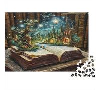 Bibliothèque Magique Puzzle 1000 Pièces Papier pour Adultes Forêt de Conte Jeu de Puzzle 1000 Pièces Cadeau Détente 70x50cm/1000pcs