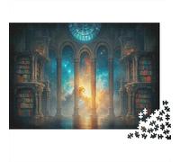 Bibliothèque Magique Puzzle 1000 Pièces pour Adultes Papier Halles Voutées Jeu de Puzzle 1000 Pièces Loisirs Cadeau 38x26cm/1000pcs