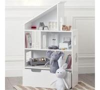 Atmosphera - Bibliothèque Maison- coffres à roulettes - Blanc H104 cm