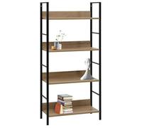 Bibliothèque - mango - à 4 niveaux - chêne 60x27,6x124,5 cm - bois ingénierie M2202