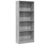 Bibliothèque - mango - Meuble de rangement - Sonoma gris - 60x24x143 cm - bois d'ingénierie M279