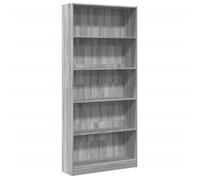 Bibliothèque - mango - Meuble de rangement - Sonoma gris - 80x24x176 cm - bois d'ingénierie M919