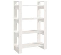 Bibliothèque - mango - Meuble Étagère - Blanc - 80x35x125 cm - Pin massif M1521