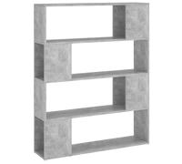 Bibliothèque - mango - Meuble Étagère - Gris béton - 100x24x124 cm - M1464