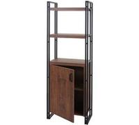 Bibliothèque Hwc-A27, 165x55cm, Compartiment Avec Porte, Aspect Chêne Multicolore