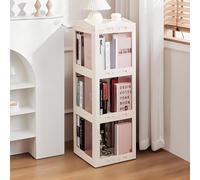 Bibliothèque meuble de rangement,étagère bibliothèque,etagere salon,etagère,bibliothèque tournante,étagère rangement,meuble vitrine,Convient pour salon, chambre, bureau, bureau, balcon(White,36x36x108