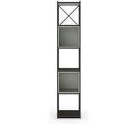 PEGANE Bibliothèque, Meuble étagère Aspect Bois Coloris Vert et métal Noir - Longueur 36 x Profondeur 39 x Hauteur 179 cm