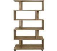 JUANIO Bibliothéque Meuble étagère Coloris chêne - Longueur 90 x Profondeur 20 x Hauteur 156 cm