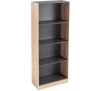 Bibliothèque meuble étagère coloris naturel/gris - Longueur 60 x Profondeur 29 x Hauteur 147 cm Bois G