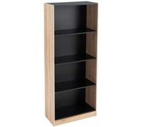 Bibliothèque meuble étagère coloris naturel/noir - Longueur 60 x Profondeur 29 x Hauteur 147 cm Bois G