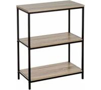 Bibliothèque meuble étagère coloris naturel/noir - Longueur 60 x Profondeur 30 x Hauteur 76 cm Bois G