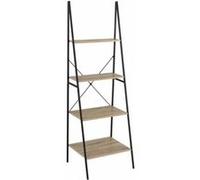 Bibliothèque meuble étagère coloris naturel/noir - Longueur 60 x Profondeur 50 x Hauteur 180 cm Bois G