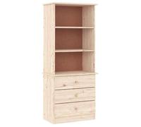 Bibliothèque/Meuble Étagère contemporain, avec tiroirs ALTA 60x35x142 cm, bois massif de pin（3021289）ZKY