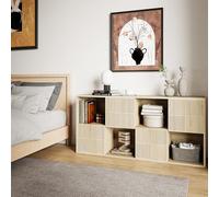 Bibliotheque, Meuble Rangement, Cube de Rangement 4 Portes D'armoire 4 Partition Ouverte, Applicable à Seulement Meuble Rangement Polyvalent Librement Différents Espaces et Besoins (Couleur d'origine)