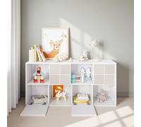 Bibliotheque, Meuble Rangement, Cube de Rangement 4 Portes D'armoire 4 Partition Ouverte, Applicable à Seulement Meuble Rangement Polyvalent Librement Différents Espaces et Besoins (Blanc ivoire)