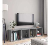 Bibliothèque/Meuble TV Chêne Fumé 143x30x36cm Bois d'Ingénierie Salon vidaXL