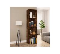 vidaXL Bibliothèque/Meuble TV Chêne fumé 36x30x143cm Bois d'ingénierie815246 Marron G