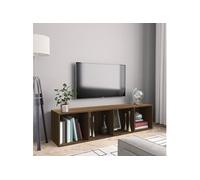 vidaXL Bibliothèque/Meuble TV Étagère Murale Centre de Divertissement Meuble de Rangement Salon Intérieur Chêne Marron 143x30x36cm Bois d'Ingénierie