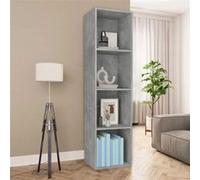 Bibliothèque Meuble TV Gris béton 36x30x143cm Bois d'ingénierie Gris béton G