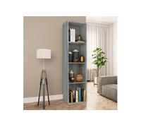 Bibliothèque Meuble TV Sonoma gris 36x30x143 cm Gris G