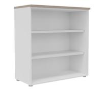 Bibliothèque mi-hauteur sans porte L.100 x P.48 x H.104 cm - Corps Blanc - Top Argile