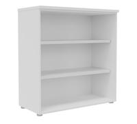 Bibliothèque mi-hauteur sans porte L.100 x P.48 x H.104 cm - Corps Blanc - Top Blanc