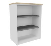 Bibliothèque mi-hauteur sans porte L.80 x P.48 x H.104 cm - Chêne Nebraska