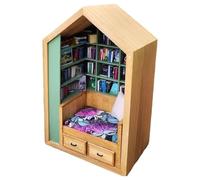 Bibliothèque miniature 200 Livres, Maison miniature, Décor de scène de | Bibliothèque Jouet Anti-Stress Décor de Scène de Livres, 200 Mini Livres, 2 Coussins pour , Adultes, Étudiants, , Sa