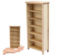 Bibliothèque Miniature, bibliothèque de Maison de poupée, échelle 1:12, étagère à Livres Maison poupée à 6 Niveaux, Miniature Vide en Bois, Meubles adaptés au Bricolage pour Les Amoureux