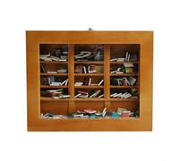 Bibliothèque miniature en bois avec 200 petits livres en mousse à secouer et organiser pour soulager l'anxiété et à des fins décoratives (A)