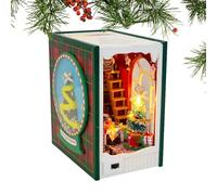 Bibliothèque Miniature pour bibliothèque, Serre-Livres en Bois avec lumière, Insert d'étagère pour décoration Festive, kit Miniature, décoration d'étagère pour lecteurs