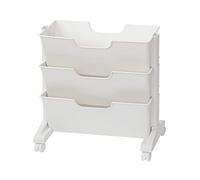 Bibliothèque Mobile à 3 Niveaux, Chariot Utilitaire Roulant en Plastique Organisateur de Rangement de Livres avec Roue Universelle pour la Chambre, L'Étude, la Salle de Classe