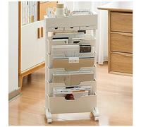 Bibliothèque Mobile Amovible à 6 Niveaux avec roulettes, étagères de Rangement Multifonctions Double Face pour Bureau, Salle d'étude, Maison, école