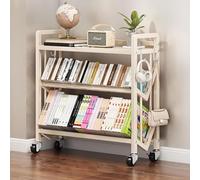Bibliothèque mobile autonome avec roulettes, chariot de rangement à roulettes multicouche pour la maison, le bureau, la salle de t l'organisation d'étude