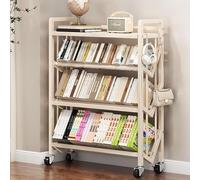 Bibliothèque mobile autonome avec roulettes, chariot de rangement à roulettes multicouche pour la maison, le bureau, la salle de t l'organisation d'étude