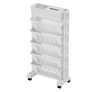 Bibliothèque Mobile avec Roue - Grande capacité - Porte-revues - Chariot de Rangement Amovible - Étagère à Livres pour - Chariot Polyvalent pour la Maison
