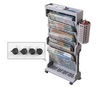 Bibliothèque mobile avec roulettes, chariot de rangement mobile à 5 couches, organiseur amovible pour un accès facile aux livres et aux matériaux