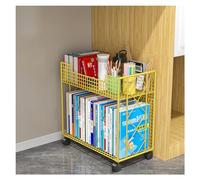 Bibliothèque mobile en métal avec roues pour enfants, bibliothèque de rangement double face pour chambre à coucher, étude, idéale pour les enfants, les étudiants et l'utilisation à domicile