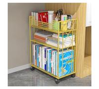 Bibliothèque mobile en métal pour enfants, double face, ouverte, avec roulettes, idéale pour le bureau des enfants dans la chambre, le salon ou l'école