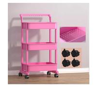 Bibliothèque mobile roulante avec roulettes, chariot de rangement à 3 niveaux, panier latéral de table pour la maison, le bureau, la chambre d'enfant, mobilité facile