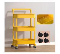 Bibliothèque mobile roulante avec roulettes, chariot de rangement à 3 niveaux, panier latéral de table pour la maison, le bureau, la chambre d'enfant, mobilité facile